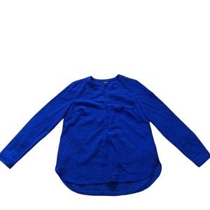 Talbots Blue Textured Long Sleeve Blouse Size SP